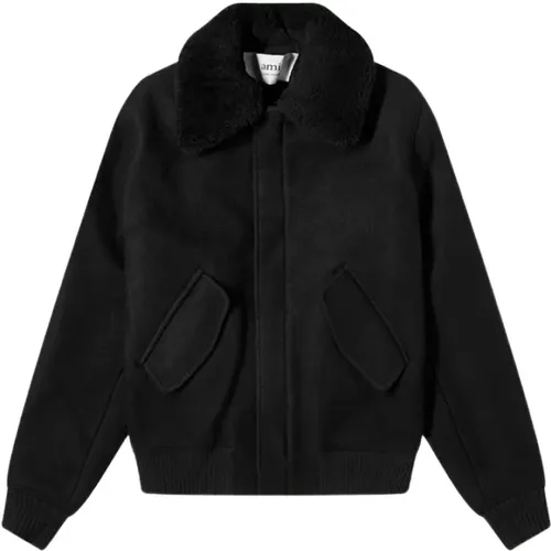 Shearling Collar Jacket , male, Sizes: L, M, S - Ami Paris - Modalova