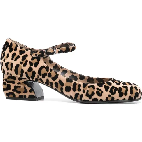 Mini Leo Flock Print Pumps , Damen, Größe: 37 EU - Sergio Rossi - Modalova