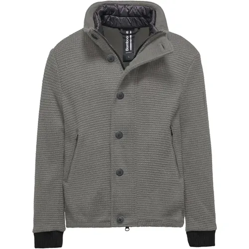 Buttoned Boiled Wool Short Coat , male, Sizes: L, M, XL, XS, S, 2XL, 3XL - BomBoogie - Modalova