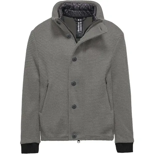 Buttoned Boiled Wool Short Coat , male, Sizes: XS, S, 2XL, 3XL - BomBoogie - Modalova