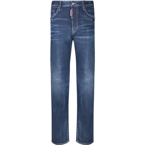 Blaue Regular Fit Baumwolljeans , Herren, Größe: XS - Dsquared2 - Modalova