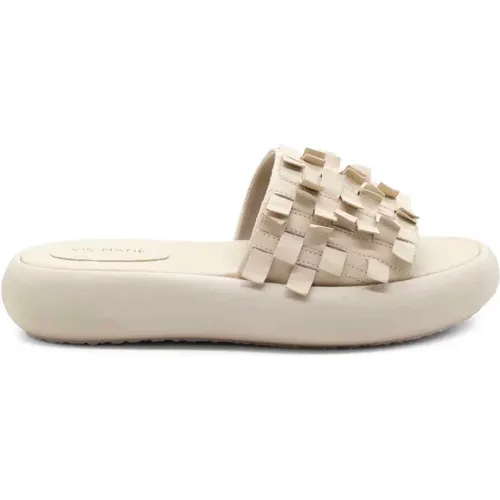 Elfenbein Fringe Donut Slipper , Damen, Größe: 39 EU - Vic Matié - Modalova