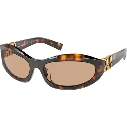 Havanna-Honig Sonnenbrille Dunkle Braune Gläser - Miu Miu - Modalova