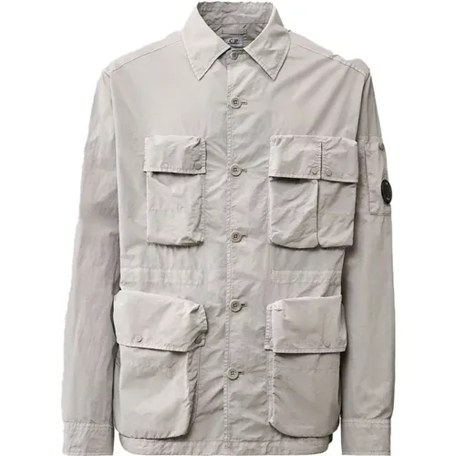 Nylon Utility Overshirt in Grey , male, Sizes: L - C.P. Company - Modalova