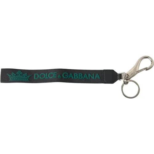 Schwarzer DG Logo Gummischlüsselanhänger , Damen, Größe: ONE Size - Dolce & Gabbana - Modalova