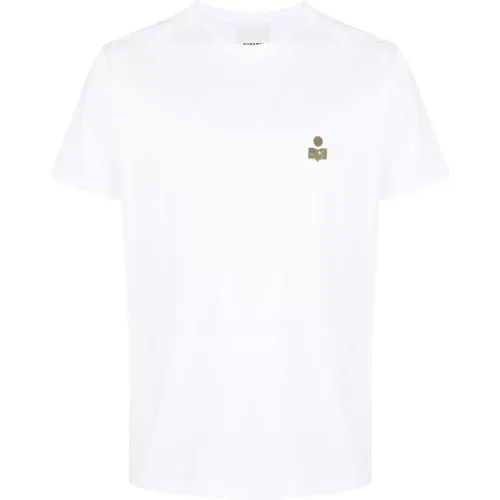 Weißes Logo Crew Neck T-Shirt , Herren, Größe: L - Isabel marant - Modalova