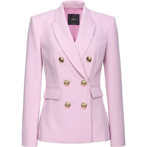 Doppelreihiger Blazer mit Metallknöpfen , Damen, Größe: XS - pinko - Modalova