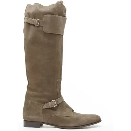 Pre-owned Suede boots , female, Sizes: 5 1/2 UK - Hermès Vintage - Modalova