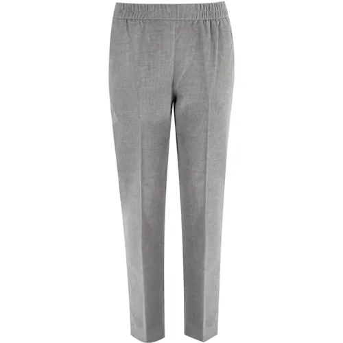 Classic Elasticated Waist Cigarette Trousers , female, Sizes: L, M - Le Tricot Perugia - Modalova