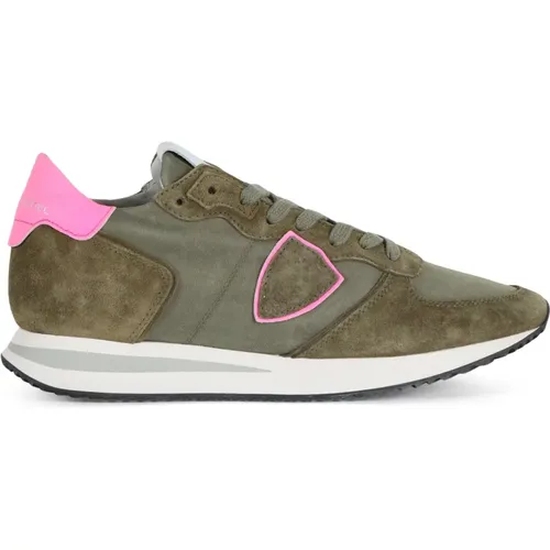 Wildleder- und Stoff-Sneakers Trpx Stil , Damen, Größe: 39 EU - Philippe Model - Modalova