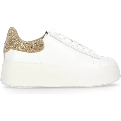 Leather Sneakers with Strass Detail , female, Sizes: 6 UK, 4 UK, 7 UK - Ash - Modalova