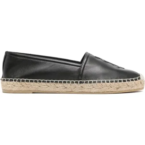 Schwarze Kalb Espadrilles , Damen, Größe: 36 EU - Saint Laurent - Modalova