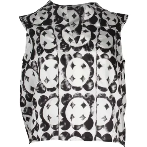 Geometric Printed Crop Top in Cotton , female, Sizes: M - Saint Laurent - Modalova