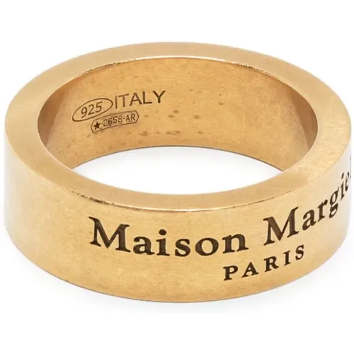 Golden Engraved Ring with Brushed Finish , male, Sizes: M, 2XL, 3XL, XL - Maison Margiela - Modalova