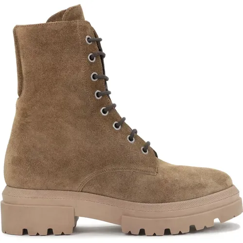 Damen dunkel beige Stiefeletten , Damen, Größe: 35 EU - Kazar - Modalova