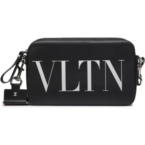 Vltn Leather Shoulder Bag , male, Sizes: ONE SIZE - Valentino Garavani - Modalova