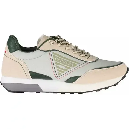 Beige Eco Leather Sneakers with Contrast Details , male, Sizes: 6 UK, 8 UK, 9 UK, 7 UK, 10 UK, 11 UK - Carrera - Modalova