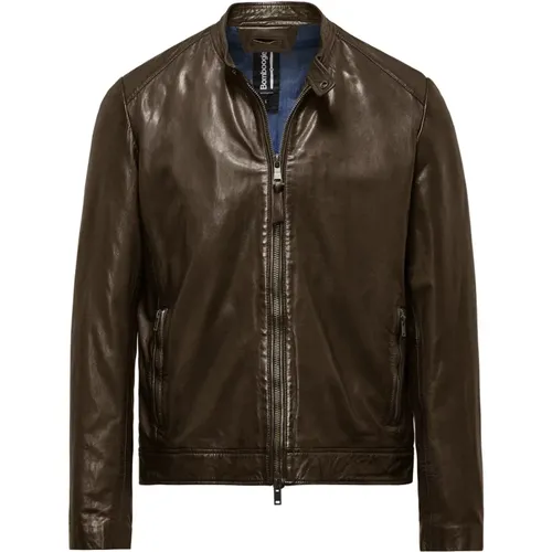 Roy Leather Jacket , male, Sizes: L, XL - BomBoogie - Modalova