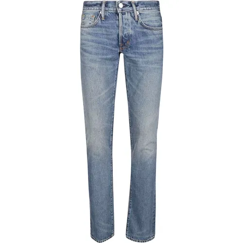 New Strong High/Low Authentic Selvedge Slim Fit Jeans , male, Sizes: W32 - Tom Ford - Modalova