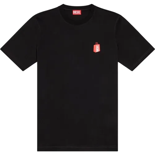 T-Shirt mit -Taschen-Print , Herren, Größe: XS - Diesel - Modalova