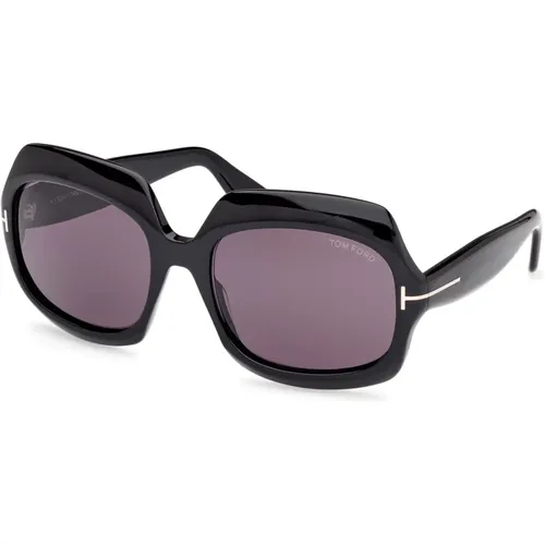 Schwarze Sonnenbrille REN Modell , Damen, Größe: 60 MM - Tom Ford - Modalova