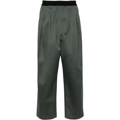 Dark Grey Loose-Fit Twill Trousers , male, Sizes: M, L - Maison Margiela - Modalova