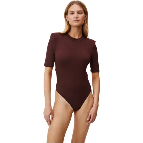 Brauner Schulterpolster-Body , Damen, Größe: M - Undress Code - Modalova