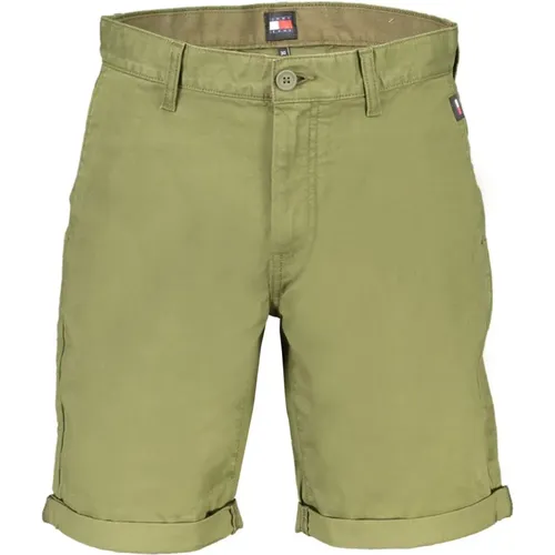 Grüne Herren Shorts Slim Fit Bestickt , Herren, Größe: W32 - Tommy Hilfiger - Modalova