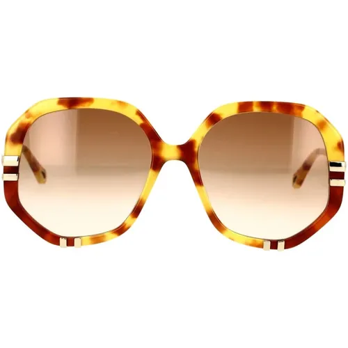 Retro-Stil Runde Sonnenbrille - Chloé - Modalova
