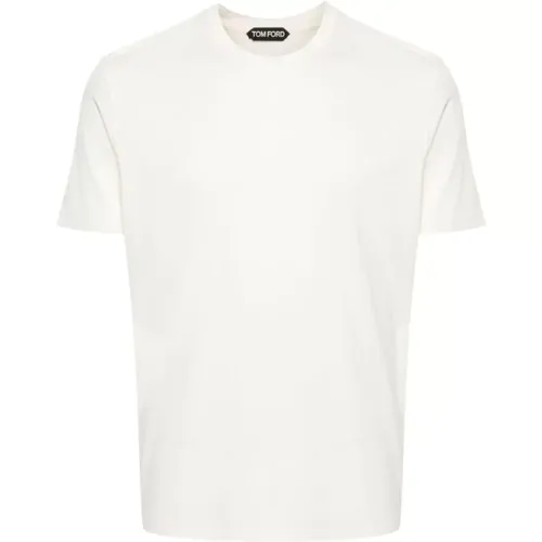 Weiße Lyocell-Baumwoll T-shirts , Herren, Größe: L - Tom Ford - Modalova