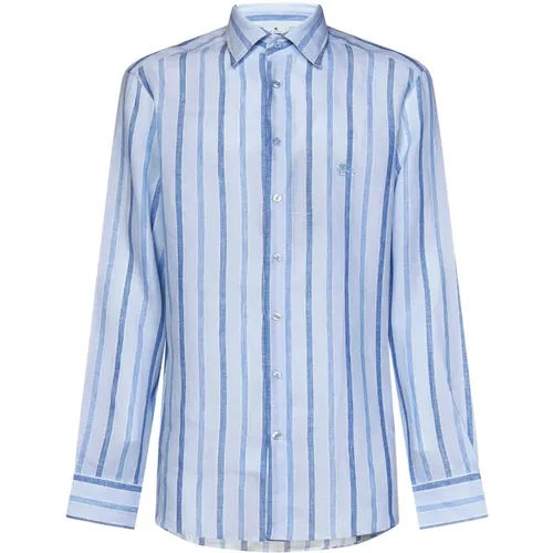 Men's Clothing Shirts Clear Blue Ss24 , male, Sizes: XL, 3XL - ETRO - Modalova