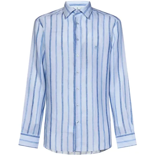 Men's Clothing Shirts Clear Blue Ss24 , male, Sizes: XL, M, L, 2XL - ETRO - Modalova