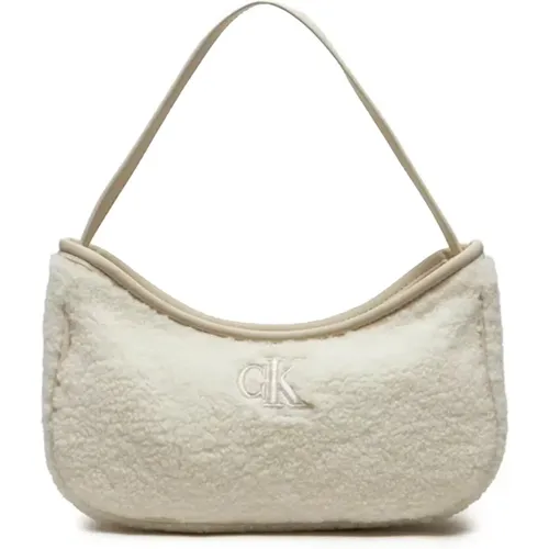 Compact Chic Faux Fur Closure Bag , female, Sizes: ONE SIZE - Calvin Klein Jeans - Modalova