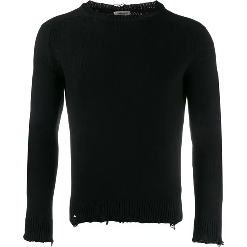 Distressed Cotton Sweater , male, Sizes: M - Saint Laurent - Modalova