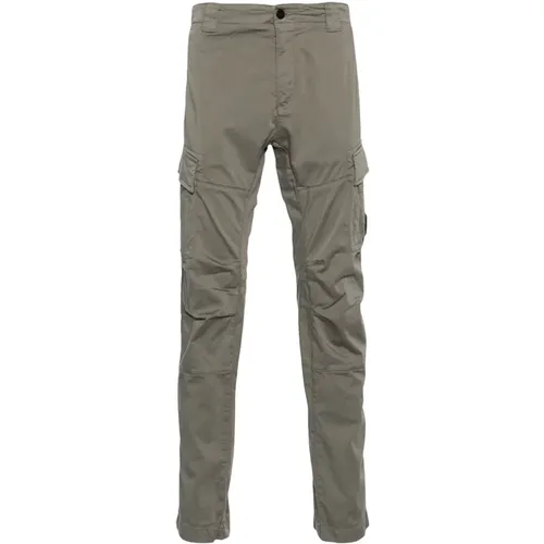 Khaki Lens Detail Cargo Trousers , male, Sizes: L, M, S, XL - C.P. Company - Modalova