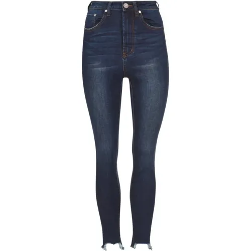 High-Waist Skinny Dunkelblaue Jeans , Damen, Größe: W27 - One Teaspoon - Modalova