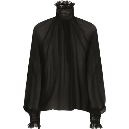 Luxurious Silk Blouse , female, Sizes: S, XS, 2XS - Dolce & Gabbana - Modalova