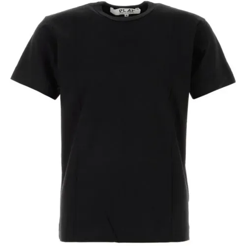 Schwarzes Baumwoll-T-Shirt mit Rundhalsausschnitt , Herren, Größe: L - Comme des Garçons Play - Modalova