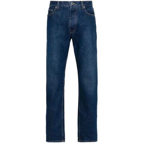Blaue Denim Jeans mit Logo Patch , Herren, Größe: W30 - Off White - Modalova