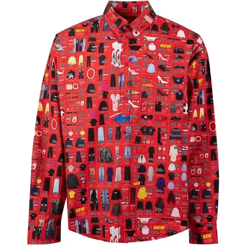 Rotes Baumwollhemd mit Knöpfen - Balenciaga - Modalova
