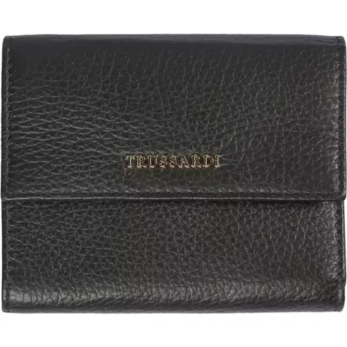 Elegante Schwarze Leder Geldbörse Damen - Trussardi - Modalova