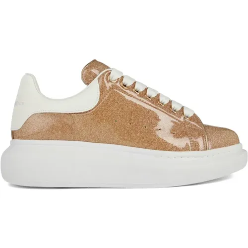 Rose Gold Lace-Up Sneakers - alexander mcqueen - Modalova