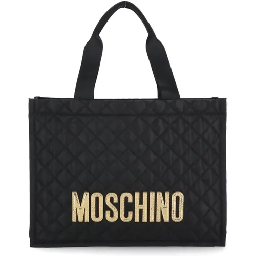 Schwarze gesteppte Einkaufstasche für Frauen - Moschino - Modalova
