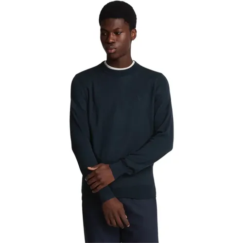 Merino Crew Neck Jumper mit Adler , Herren, Größe: M - Lyle & Scott - Modalova