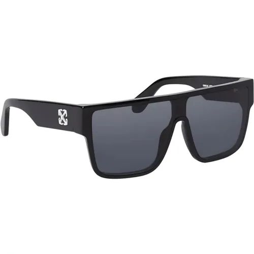 Syracuse Sonnenbrille Glänzend Schwarz Graue Gläser - Off White - Modalova