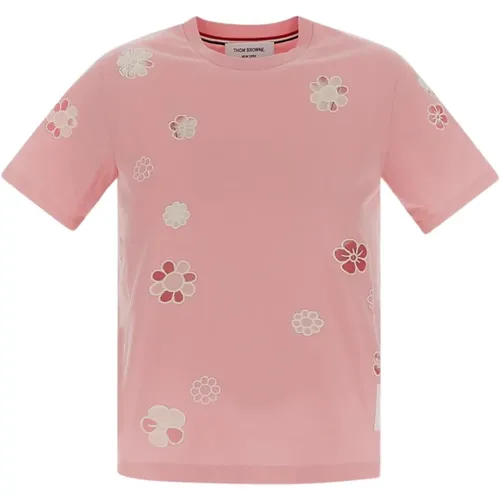 Blumenbesticktes T-Shirt - Thom Browne - Modalova