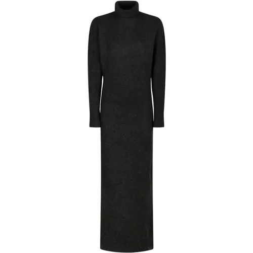 Dark Grey Knitted Maxi Dress , female, Sizes: M, S - Ami Paris - Modalova