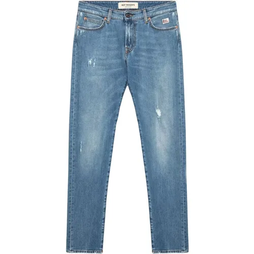 Slim-Fit Medium Wash Denim Jeans , Herren, Größe: W40 - Roy Roger's - Modalova