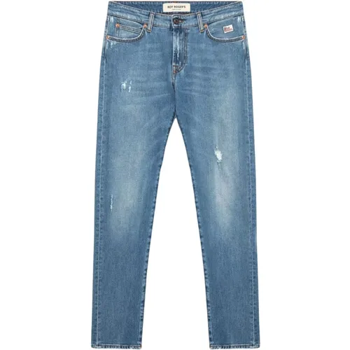 Slim-Fit Medium Wash Denim Jeans , Herren, Größe: W42 - Roy Roger's - Modalova