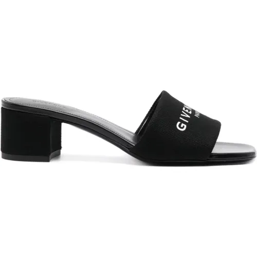 Schwarze Sandalen mit Logo-Print , Damen, Größe: 35 1/2 EU - Givenchy - Modalova